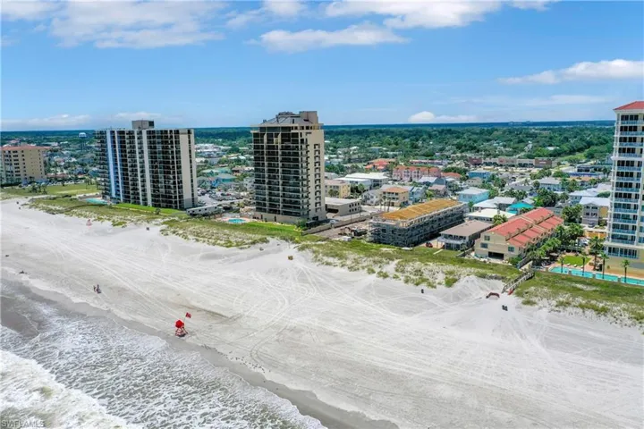 View of urban area featuring unending shoreline