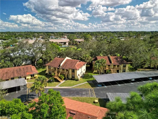 Aerial view of your building and carports