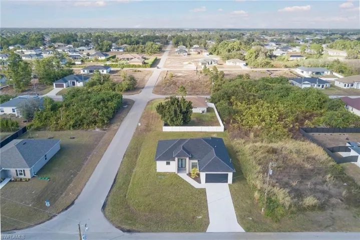 Aerial perspective of suburban area