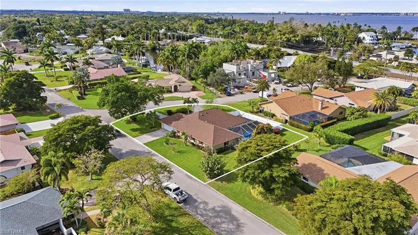 Aerial perspective of suburban area