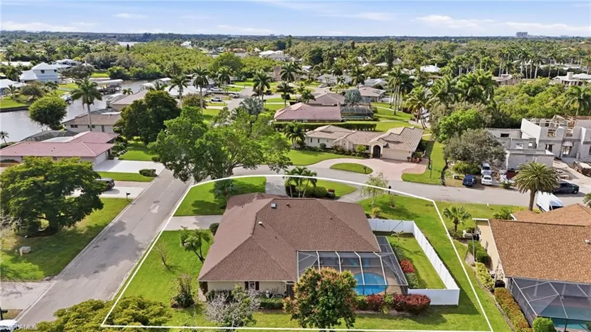 Aerial view of residential area