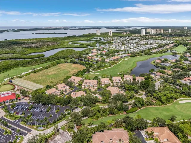 Aerial perspective with a view of Pelican Nest Golf Club and Estero Bay
