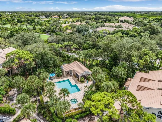 Aerial view of the Mystic Ridge community pool