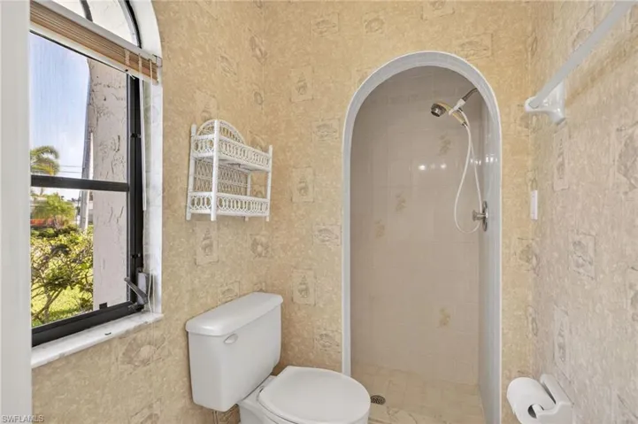 Bathroom with a stall shower