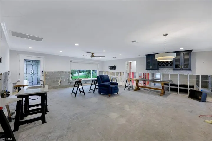 View of the main living area from the kitchen.
