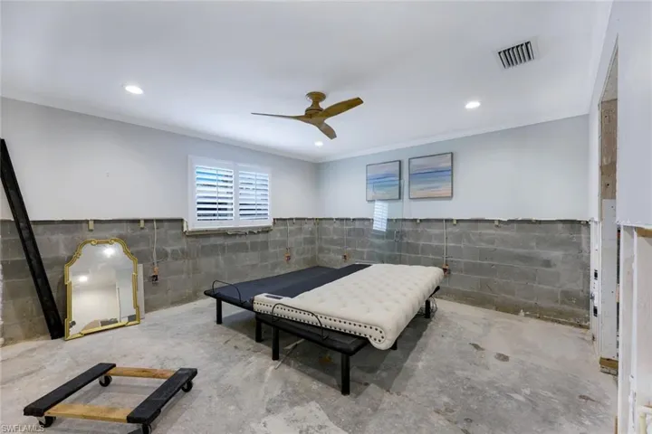 Primary bedroom tucked privately away from the main living areas.