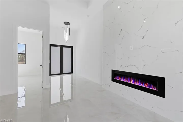 Detailed view of a fireplace