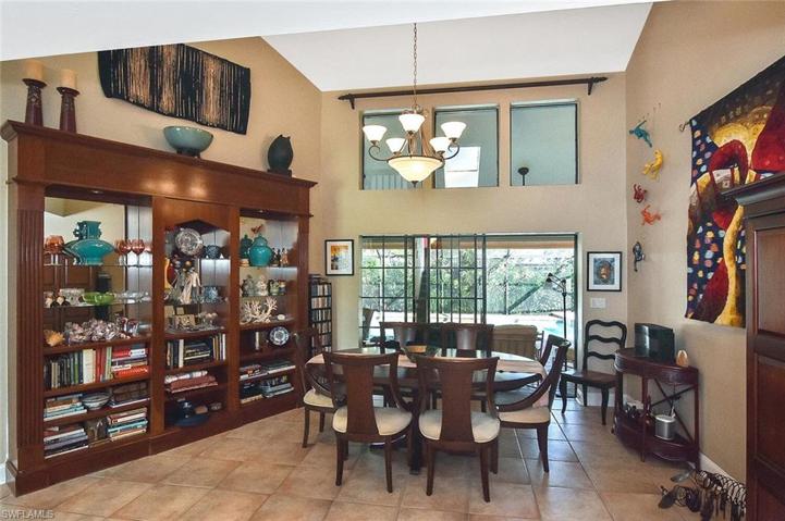 Dining area with pool access