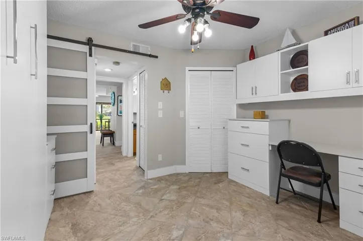 Murphy Bed tucked away.Transform into office.