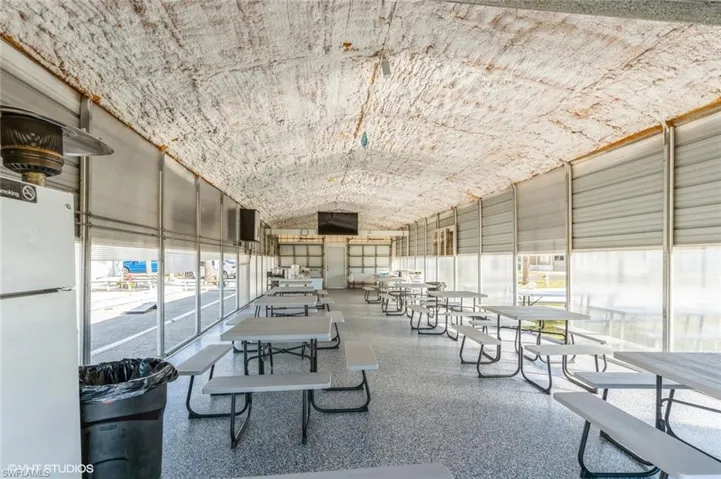 Interior view of park pavillion