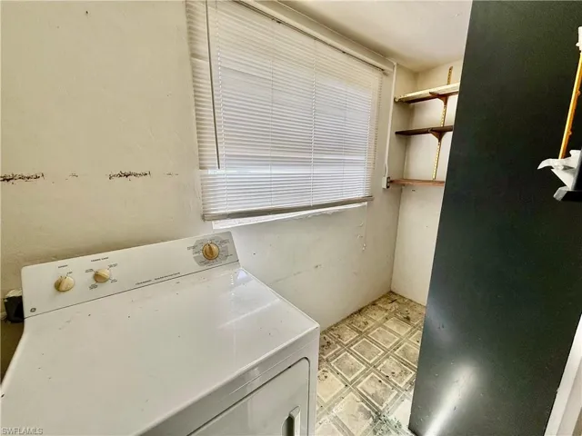 Laundry and storage room.