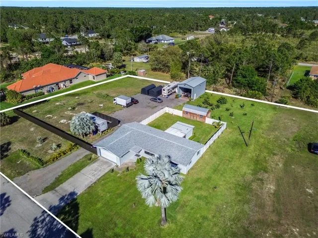 Drone / aerial view with a forest view
