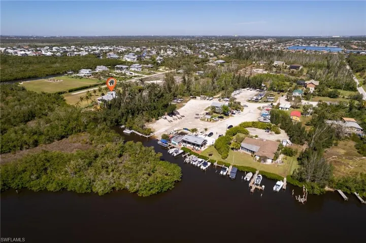 Aerial view of Mullock Creek Marina right next door.