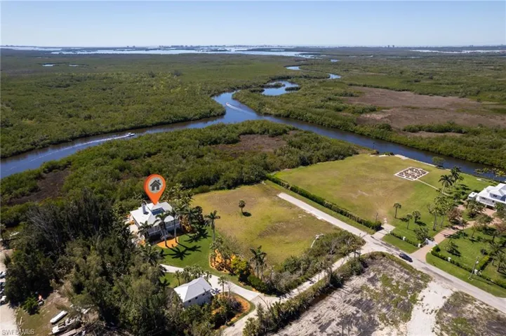 Aerial view of property and Gulf access from Mullock Creek
