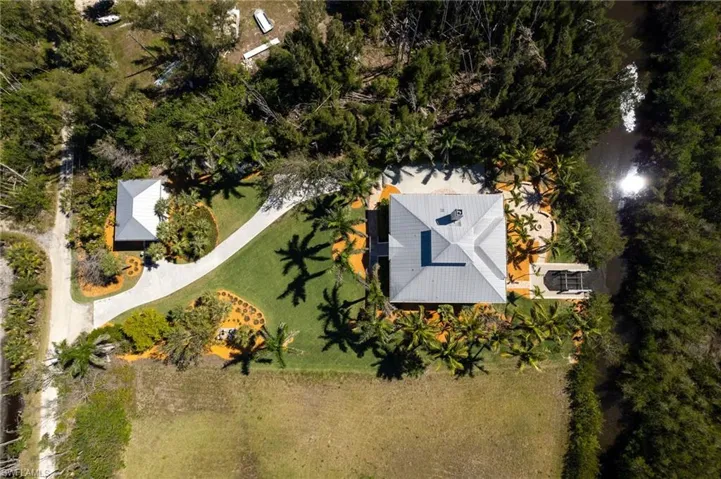 Bird's eye view of the entire property including guest house.
