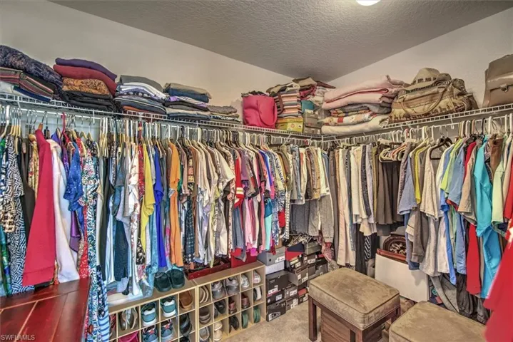 Walk in closet featuring carpet