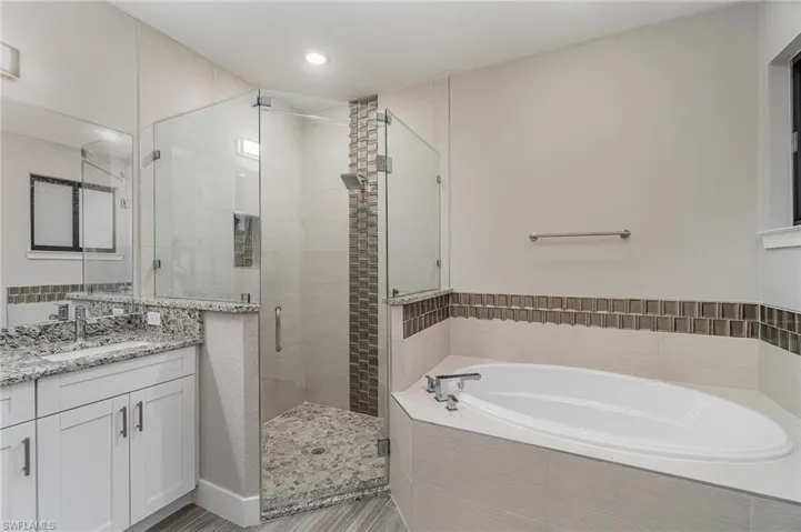 Primary bathroom with large garden tub.