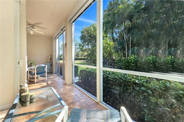 Southern facing rear Lanai with all day sun and manual storm shutters.