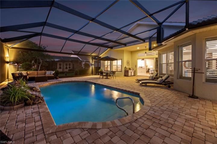 Night view of rear of home