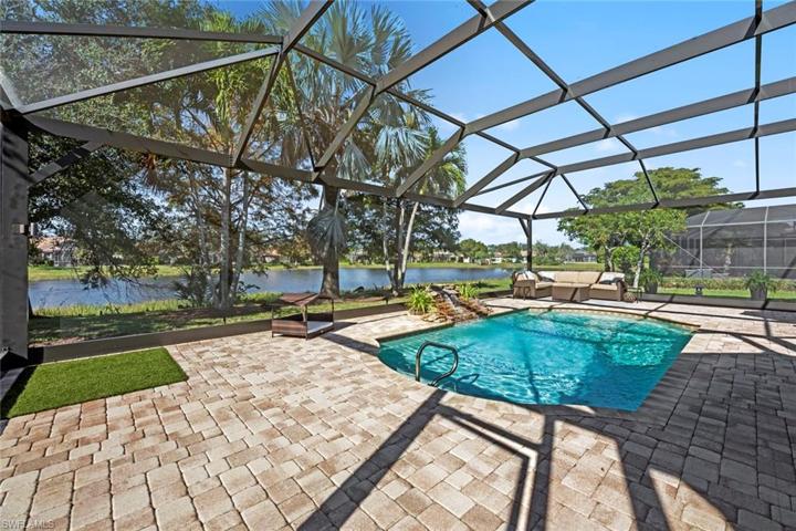 Enjoy the unobstructed view of the lake through picture windows in the cage