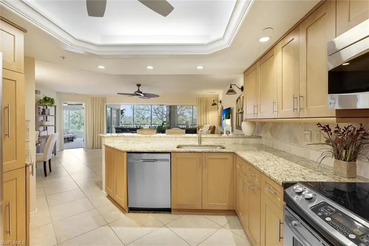 Well-appointed kitchen with stainless steel appliances and plenty of cabinetry for storage.