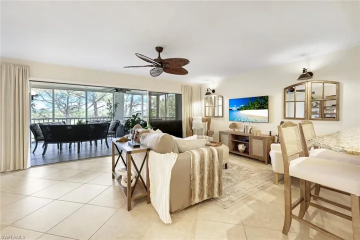 Dining and living combo with a neutral palette and warm tones—easy to make your own.