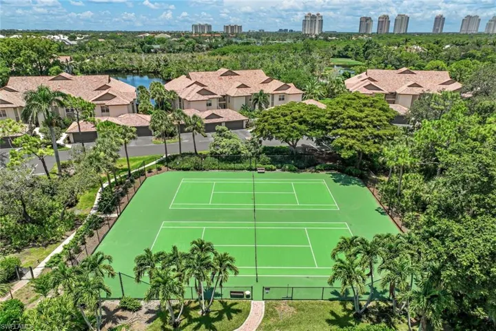 Tennis courts, exclusive to Wedgewood, are nestled among the trees for active outdoor living.