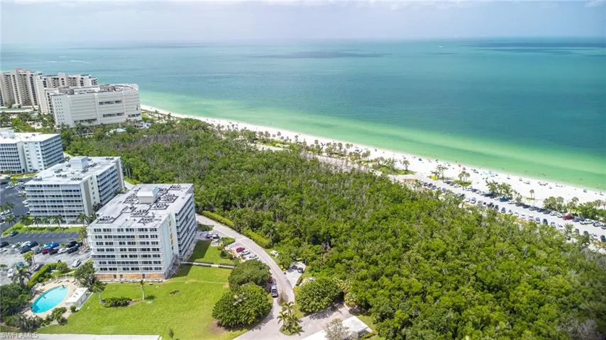 Drone / aerial view of extended coastline