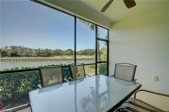 Peaceful Lanai with lake and golf views