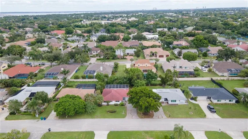Aerial view of residential area