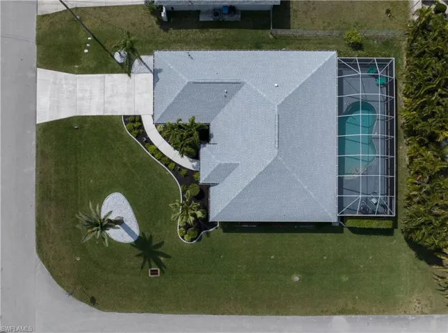 Drone shot of home and lot.