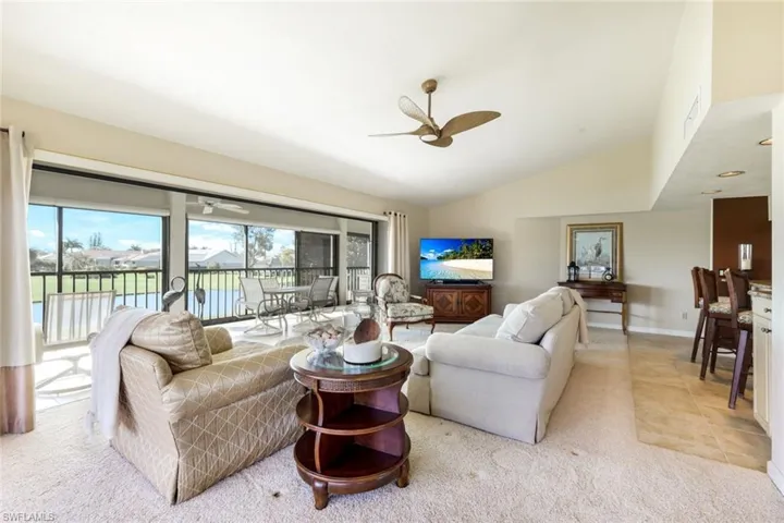 Partial View of the Great Room- Sliding Glass Doors Pocket to the 4 Season Lanai- with Vinyl Windows or Screens