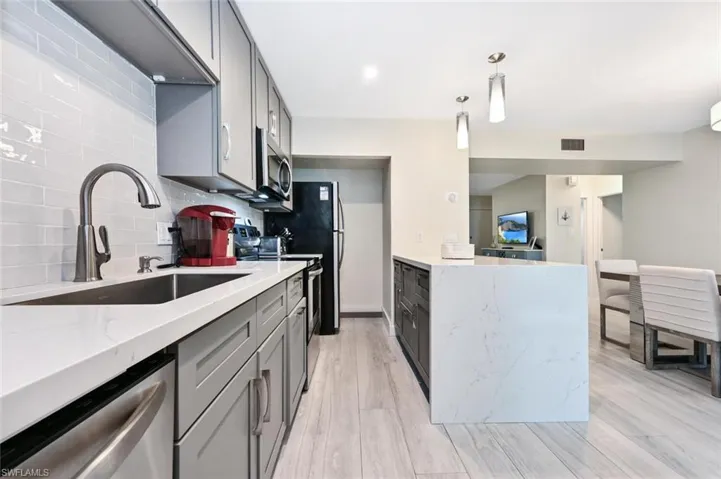 Kitchen--with stainless steel appliances