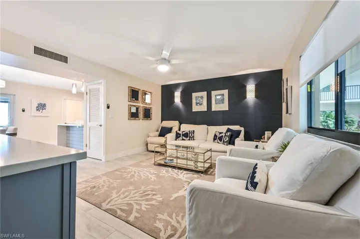 Living room into dining