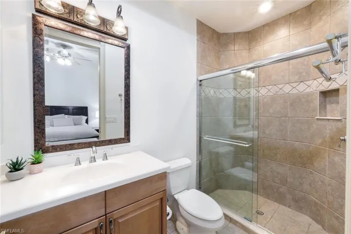 Ensuite bathroom for second bedroom with shower.