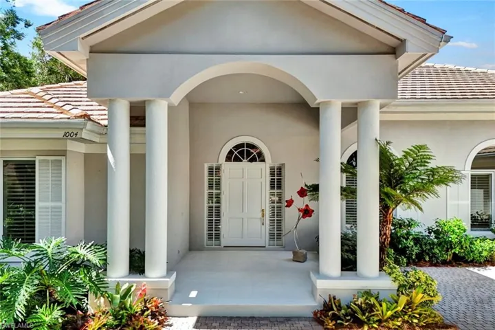 Covered Entry off Paver Driveway