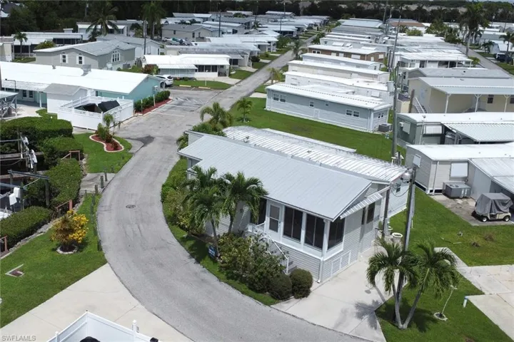 Aerial perspective of suburban area