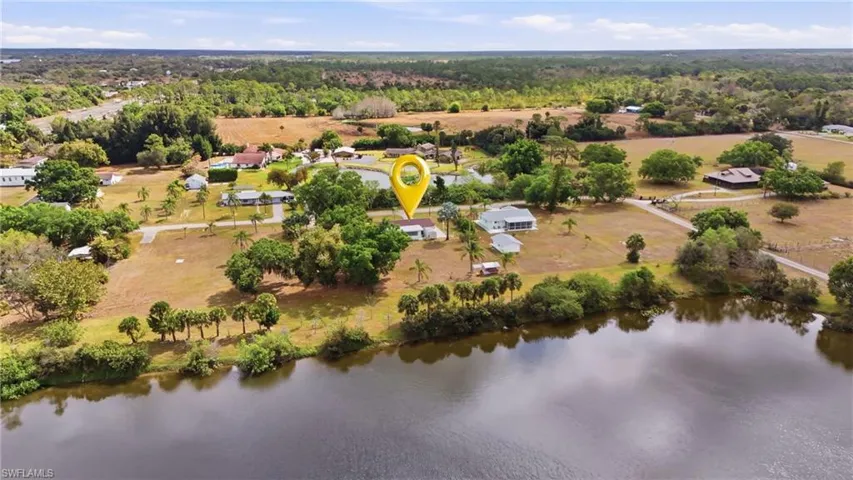 Aerial view of a large body of water