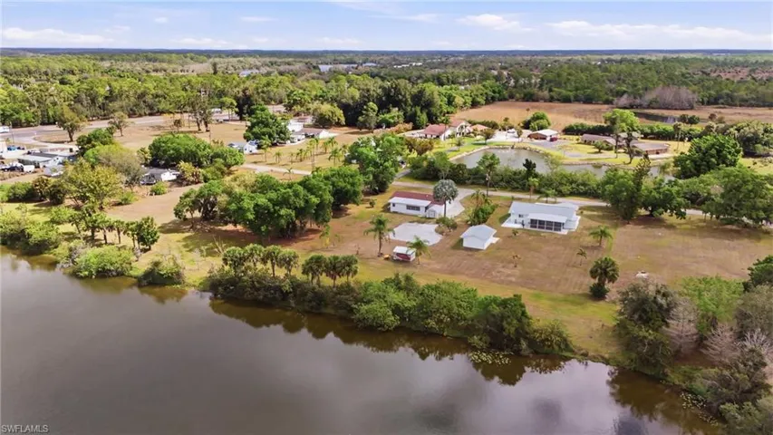Aerial view of a large body of water
