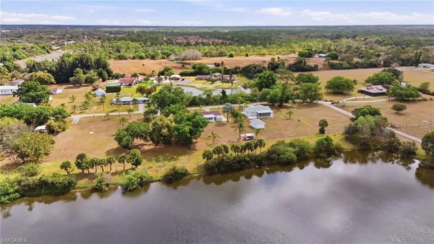 Drone / aerial view of a large body of water