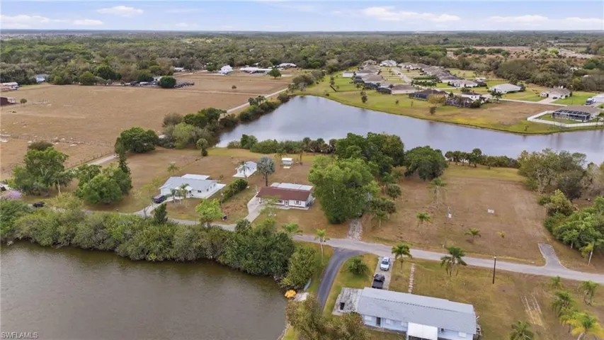 Aerial view of a large body of water