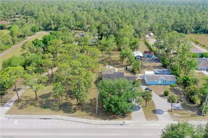 Aerial view with a view of trees