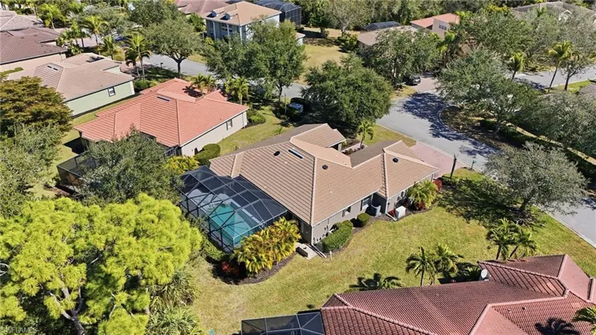 Aerial view of residential area