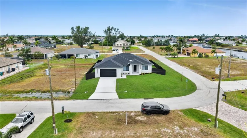 Aerial perspective of suburban area