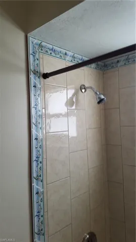 Bathroom view of a shower stall