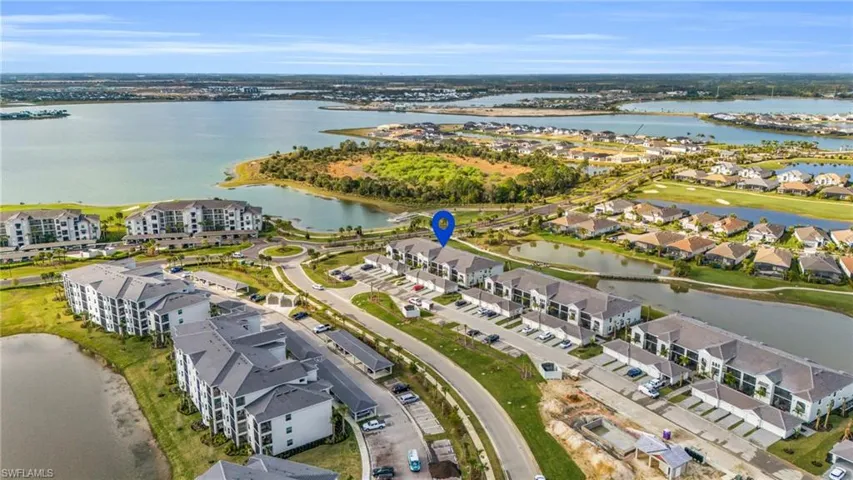 Bird's eye view of a large body of water
