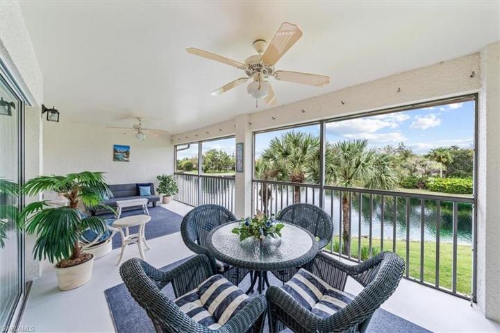 View of two water features from  oversized lanai