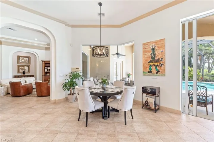 Casual dining by kitchen