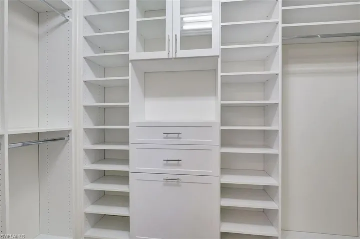 Primary closet with closet system