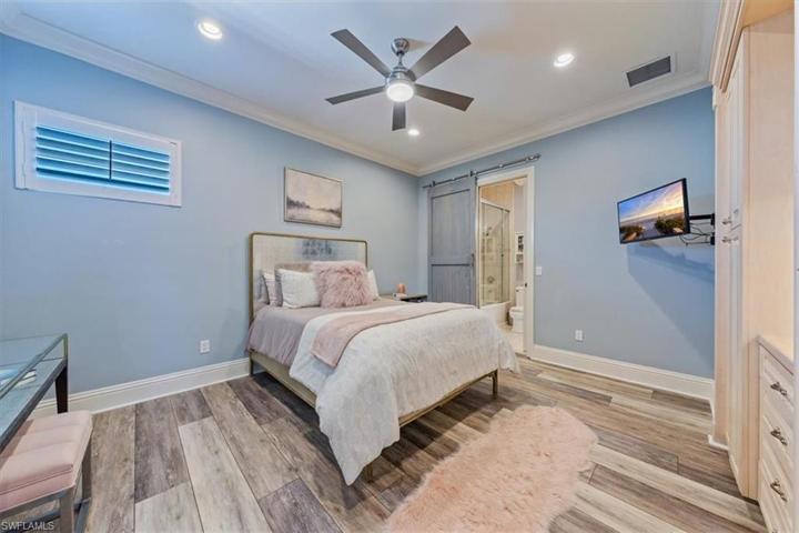 Upstairs Guest Bedroom with attached bathroom.